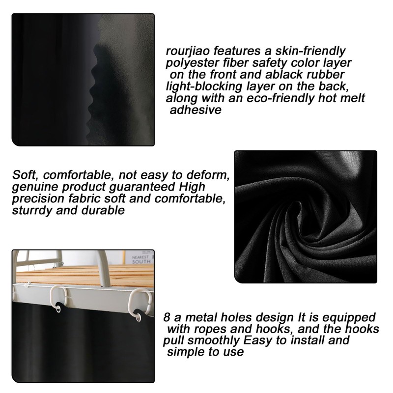 XiRiDa Blackout Bunk Bed Curtains Students Dorm Room Privacy Canopy,