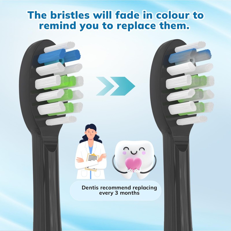6 Pack Replacement Replacement Brush Heads for Waterpik Sonic Fusion