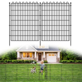 10 Panels No Dig Decorative Garden Fence with Gate for Yard, 40 in(H) X 23.6 ft(L) Animal Barrier Fencing for Outdoor Dog, Metal Portable Garden Fences for Borders, Pets, Landscape, Temporary Fence