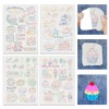 ACRNIGHEET 4 Sheets Colorful Water Soluble Embroidery Patterns Food Elements