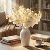 Artificial Phalaenopsis Orchids Flowers，Realistic Fake Flowers Decor，White