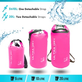 Premium Waterproof Bag, Sack with Phone Dry Bag and Long Adjustable Shoulder Strap Included, Perfect for Kayaking/Boating/Canoeing/Fishing/Rafting/Camping/Kayaking (Pink, 10 L)