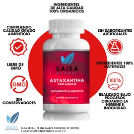 Astaxantina 12 Mg 30 Cápsulas Con Aguaje Saisa Herbal