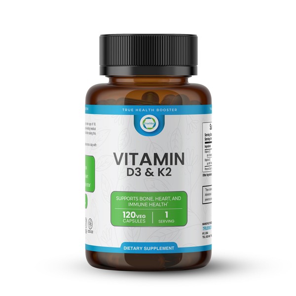 TRUEMED Vitamin D3 & K2 Supplement – High-Potency D3 5000