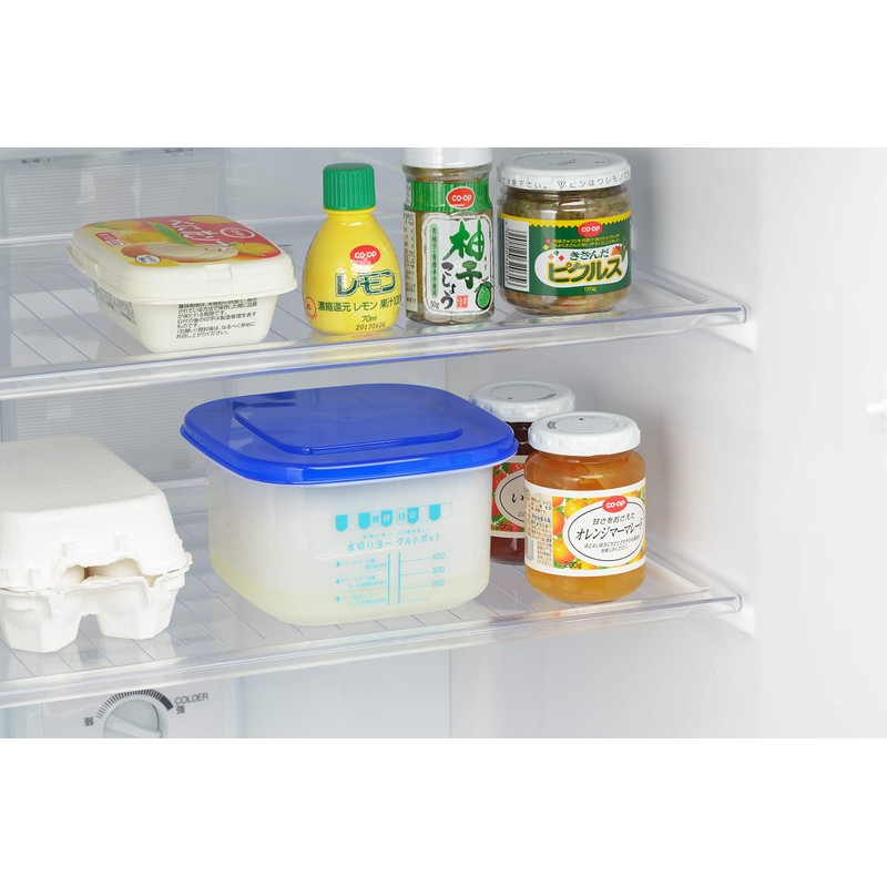 Yoshikawa 918848 Fermented Cafeteria, Drainer Yogurt Pot, Gift Wrapping, Blue,