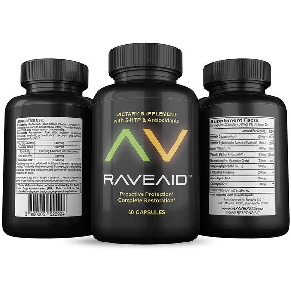 Trusted Since 2011 - Prevent Comedowns, Reduce Jaw Clenching, Neurotoxicity Protection | Party & Rave Recovery Cure & Supplement (60 Capsules)