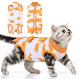 PUMYPOREITY Cat Bodysuit After Surgery Castration, Cats Suitical Recovery Suit for Surgery Surgical Recovery Suit Cats Abdominal Wounds Body Cat Clothing (Orange, XS)