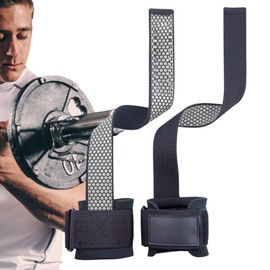 Correas de levantamiento de pesas | Muñequeras antideslizantes ajustables resistentes - Equipo de fitness y accesorios para entrenamiento de tirones, prensa de competición de peso muerto