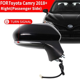 Marretoo for Toyota Camry Side Mirror Assembly Passenger Side 2024 2018 2019 2020 2021 2022 2023 2024 | Power | Heated | Turn Signal | (POWER+LAMP+HEAT, Passenger Side(RH)) Replaces TO1321367