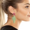 Betsey Johnson Womens Cactus Drop Earrings