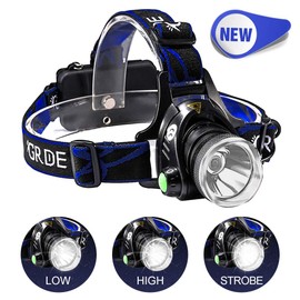Headlamp, Upgrade 8000 High Lumens Ultra Bright Headlamp, 3 Modes Micro-USB Rechargeable LED Work Headlight Waterproof Flashlights Headlamps for Adults Running Camping Fishing Hiking Biking