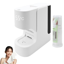 Hot Towel Warmer Machine, 5-Second Instant Heating to 55°C (131°F), Smart Voice Alert Automatic Dispenser with 20 Compressed Towels, Compact Spa Quality for Home Bathroom/Salon/Facial Skincare Use