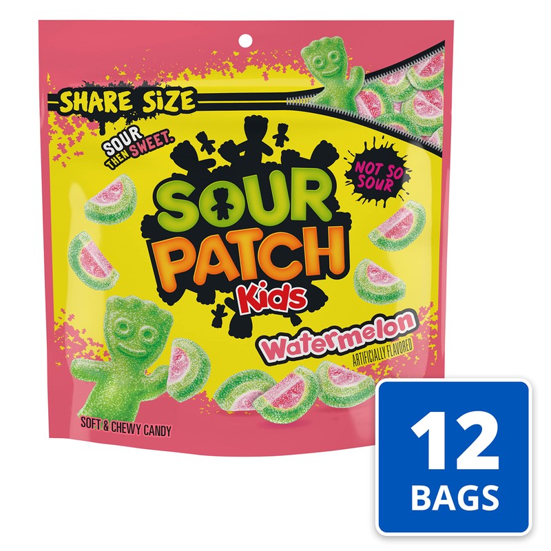 SOUR PATCH KIDS Watermelon Soft & Chewy Candy, Share Size,