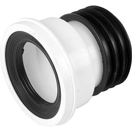 Merriway BH04133 Easy-Fit Standard WC Pan Connector Straight Outlet, 100 mm (4 inch) - White