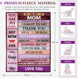 Pop & Pro Blanket, Premium Quality Throw Gift Blanket for Mother 50 * 60 inches (127 * 152 cm) Flannel Fleece Throw, Best gift for Birthday, Christmas with lovely messages and motivational quote.