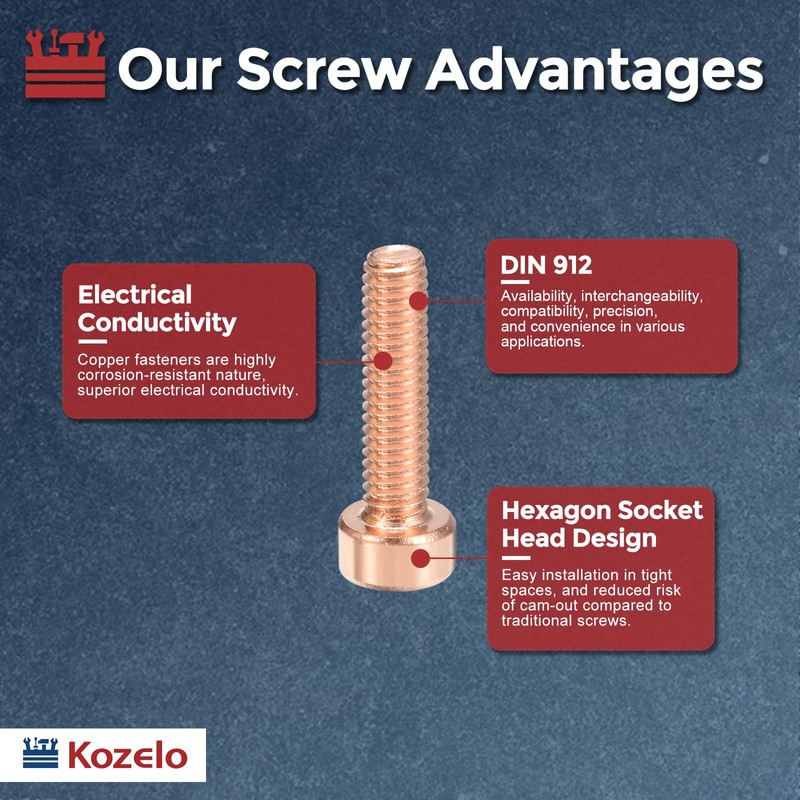 Kozelo 20pcs M3 Hex Socket Cap Screw Bolt Nut Assortment