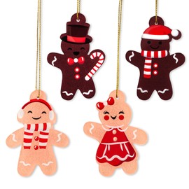 Hxezoc Pack of 4 Ginger Man Christmas Tree Decorations Ornaments Christmas Tree Decoration Christmas Tree Decoration Christmas Baubles Pendant Christmas Decoration Gifts