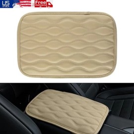 Unbranded Beige Car Armrest Cushion Pad Auto Center Console Cover Mat for Car Truck SUV