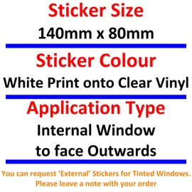 6 x Stickers These Premises are Protected by CCTV Video MOTION DETECTION Window Signs Warning 24hr Recording 140x80mm White on Clear C3