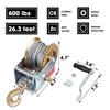 TCE ATRT1061CU Torin 600lbs Capacity Manual Trailer Winch with 26.3ft