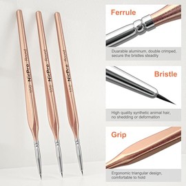 Nicpro Detail Paint Brushes 5 PCS Aesthetic Extreme Fine Tip 10/0 Professional Miniature Painting Artist Brush Set for Micro Watercolor Oil Acrylic Craft Models Rock Army Paint by Number for Adult