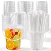 30 Sets Drink Buckets with Lids and Straws Plastic Cups