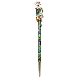 Beaupretty Metal Chopsticks Chinese Hair Chopstick Vintage Rhinestone Peacock Hair Stick Handmade Fashion Fork Pen Hairpins Sticks Clips Barrettes for Women Girls Hair Accessory Purple French Hair Pin