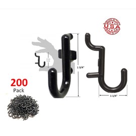 WallPeg Locking J Peg Hooks Kit (PH-6) for Pegboard Panels Tool Jewelry Crafts Organizer Workbench Display (200)