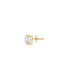 Diamond Wish 0.08 Carat SINGLE Diamond Stud Earring 14k Yellow Gold Round (0.08cttw, O.White, SI1-SI2) 4-Prong Basket, Push-Back
