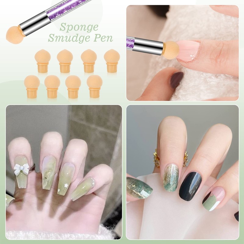 17 Pcs in 1 Set Nail Sponges for Ombre, Double-Head