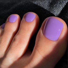Purple Toe Nails Press on Acrylic Toenails Artificial Press on Toes Nails Purple Full Cover Fake Toe Nails Full Cover Toenail Press ons Natural Glossy Glue on Toenails for Women 24 Pcs