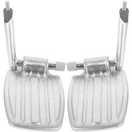 Universal Wheelchair Footrest Pedal - Metal Foldable Footplates with Anti-Slip Pads, Easy to Install, Fits Most Wheelchairs, Silver