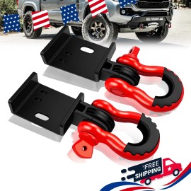 YIYITOOLS Front Demon Tow Hook Mounting Bracket with 3/4" Shackles Fit for Toyota Tacoma