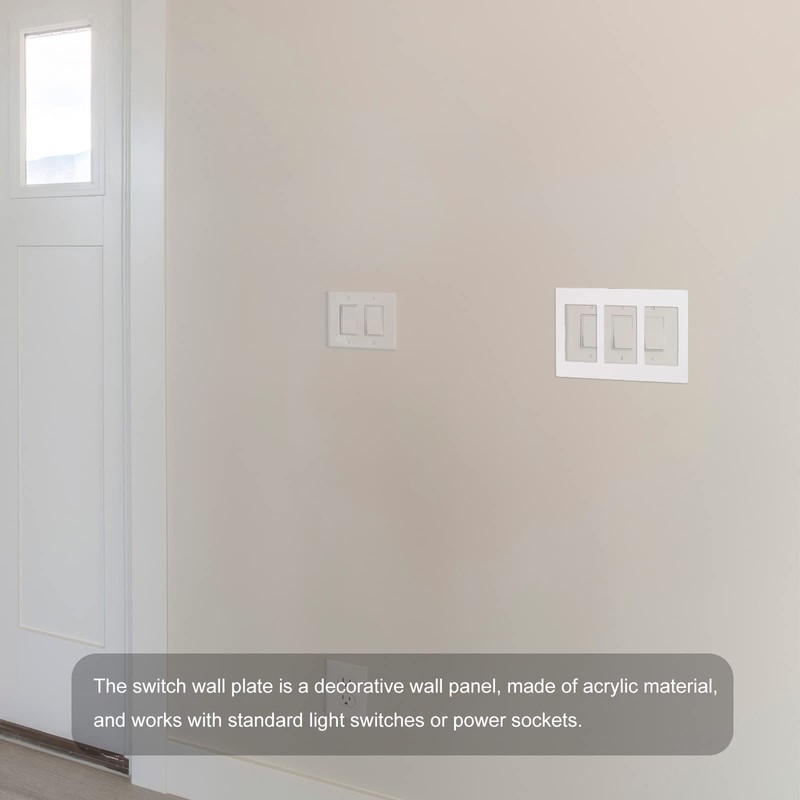 sourcing map Switch Surround Plate Wall Panel Decoration Three Gang