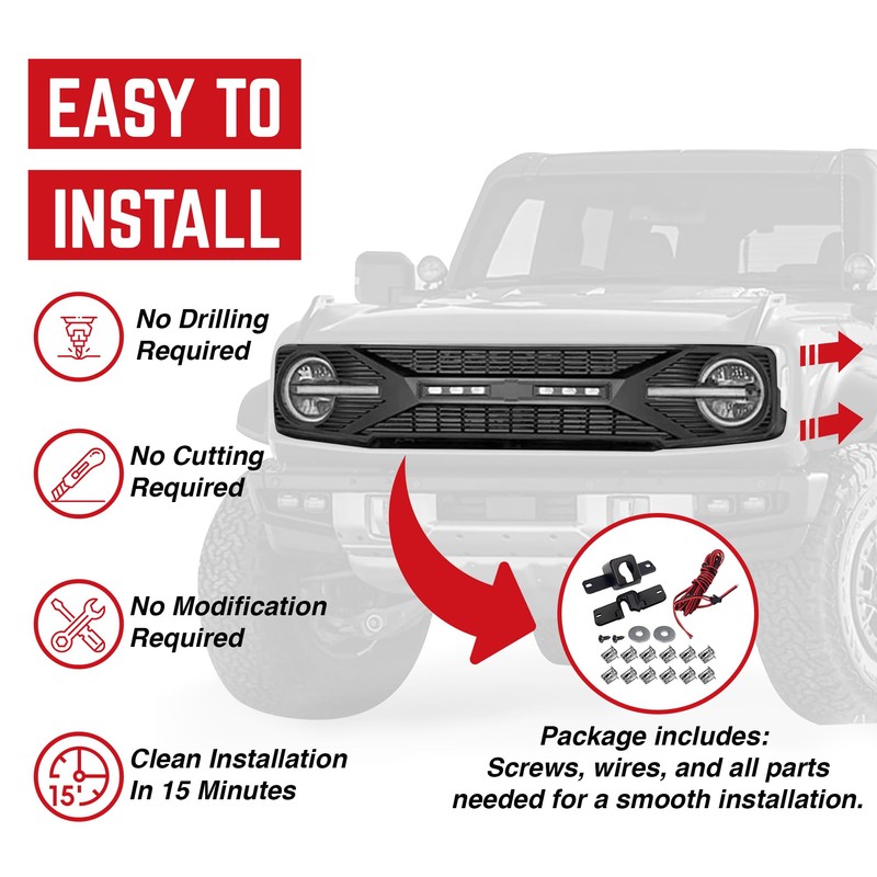 AMERICAN MODIFIED Tomahawk Front Replacement Grille with Off Road Lights