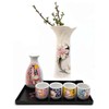 JapanBargain, Porcelain Sake Set Sake Bottle and Sake Cups Saki