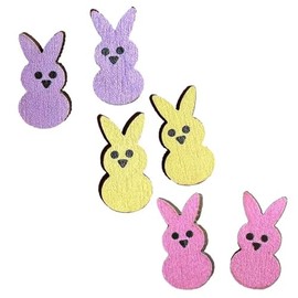 twinkle eye Easter Wooden Earrings For Women, Easter Bunny Rabbit Stud Earrings Lightweight Cute Cartoon Small Bunny Earring Jewelry Ornament Gifts