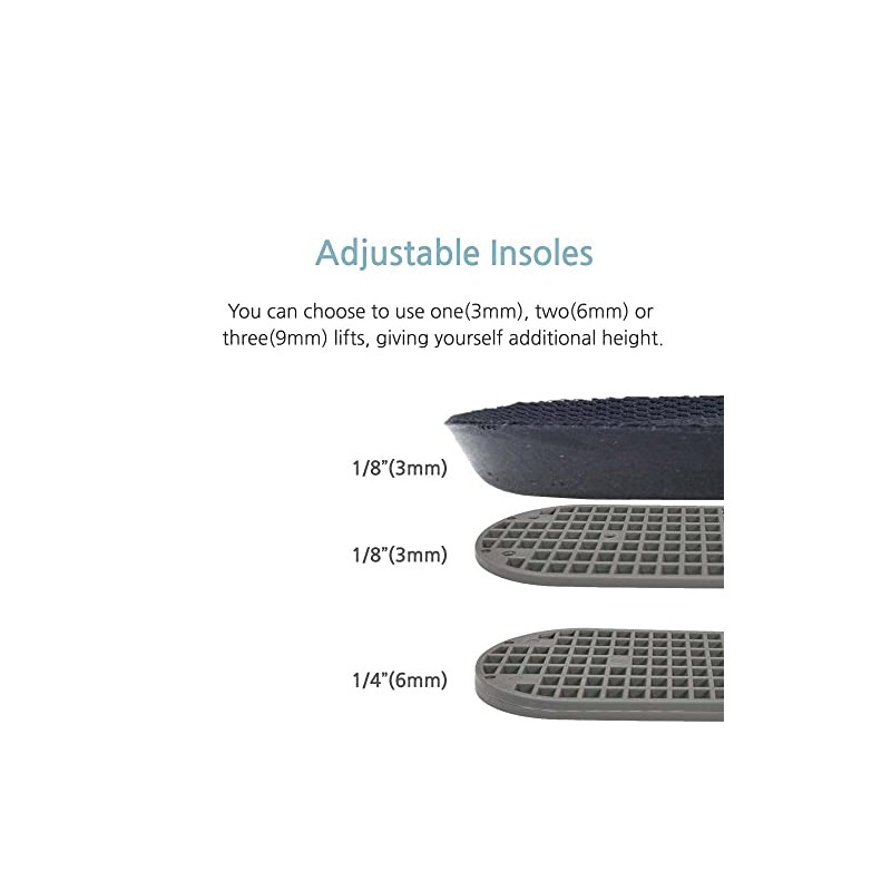 1/8 Inch(3mm) Full Length Insoles and Additional Lifts for Leg