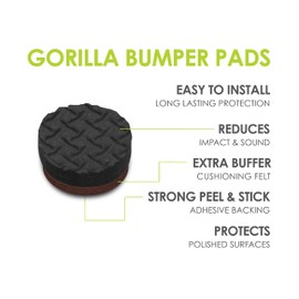 Slipstick GorillaPads Premium Cabinet Door Bumpers 3/8” Round Non Slip Pads, Cabinet Stoppers, Bumpers for Drawers, Cupboards, Cutting Boards, Glass Tops, Picture Frames, Furniture, 64 Gripper Dots