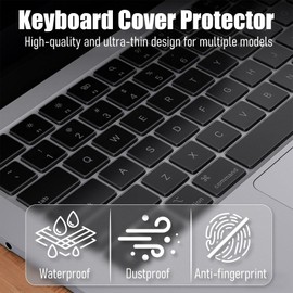 Bestac Ultra Thin Clear Keyboard Cover, Compatible with 2021-2025 M1/M2/M3/M4/M5 Pro/Max MacBook Pro 14/16 & MacBook Air 13/15, US ANSI Layout (Clear)