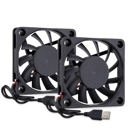 GDSTIME 60mm Fan 60 x 10mm USB Fan 6CM Computer Fan 3500 RPM PC Fan DC Brushless Cooling Fan 6010 Case Fan For Ventilation Fan Replacement 2Pcs