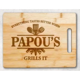 AcevedoDesign Bamboo Cutting Board - 11.4”x8.6” - Father's Day Gift - Birthday Gifts - Decorative Serving Plate - Integrated Juice Groove