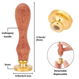 craspire Letter C Sealing Wax Stamp Retro Alphabet Initials Wax Seal Stamp Classic Vintage Style 26 Letters AZ 25mm Removable Brass Head Wooden Handle For Envelope Invitation