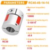 Shaft Coupling 14 mm to 14 mm Bore, L40 x