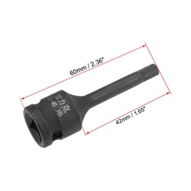 TOP-VIGOR 3Pcs Impact Hex Bit Socket, 3/8" Drive x H5 (5mm) Allen Key Socket, Premium CR-MO Steel Bits, Hex Bit with 60mm Length for Torque Wrench, Ratchet Wrench, Impact Power Drills