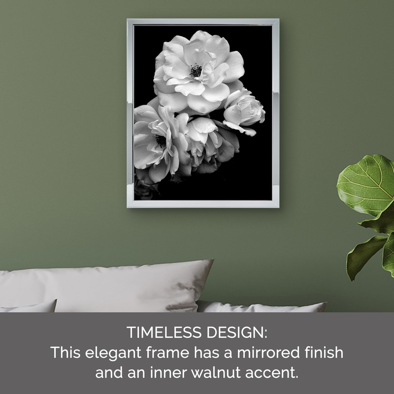 Mikasa Mirror Front with Walnut Sides Portrait Gallery Frame, Displays