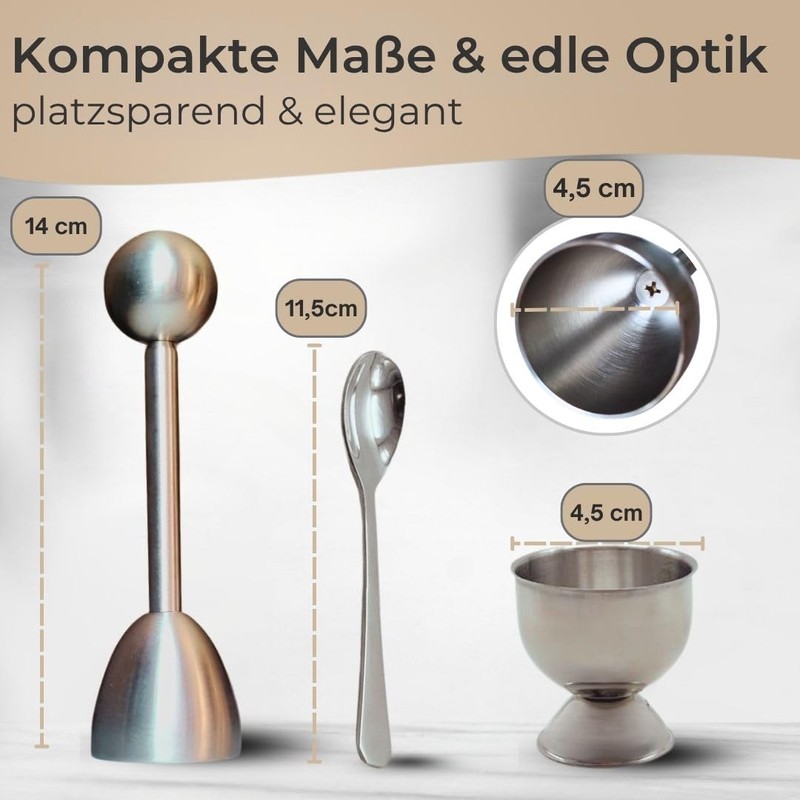 TOPANBIETER 999 Stainless Steel Egg Topper Set of 5 -