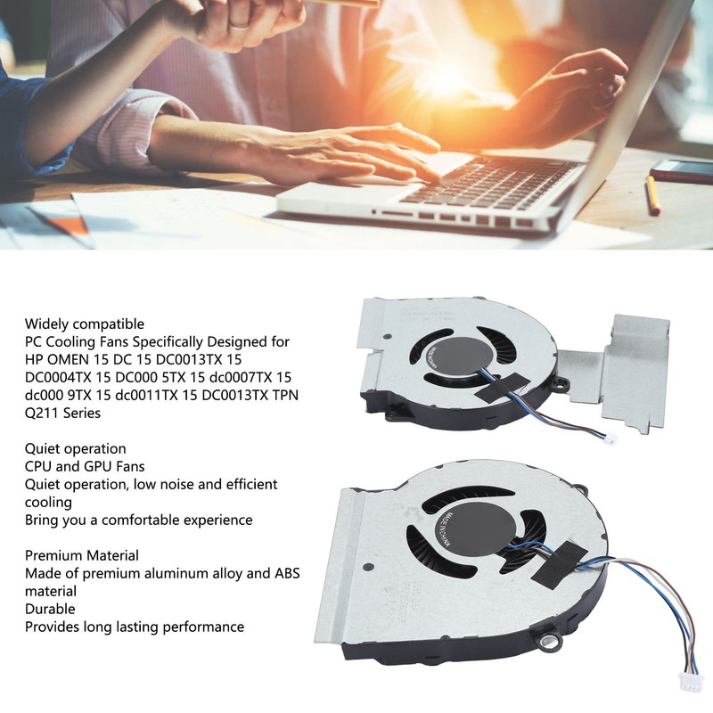 CPU GPU Cooling Fan Replacement for HP OMEN 15 DC