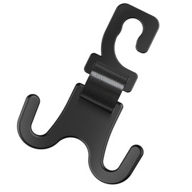 UGpine Car Universal Hooks Car Hidden Creative Headrest Seat Back Hooks Car Hunger Holder Multifunctional Rear Car Phone Bracket Double Hooks for E-Bike Baby Car (Black)