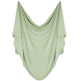 K E L O R Luxury Viscose derived from Bamboo Wrap Blanket - Stretchy, Lightweight Soft & Breathable - Cooling Viscose with Spandex, Versatile Travel Blanket - Shawl (Meadow Green, Double-Sided)